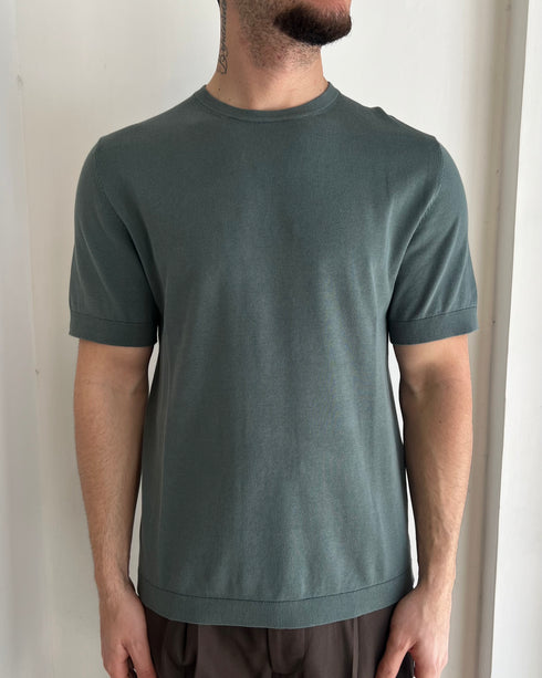 T-SHIRT IN FILO SELECTED HOMME - VERDE