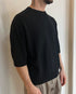 T-SHIRT IN FILO CROPPED - NERO