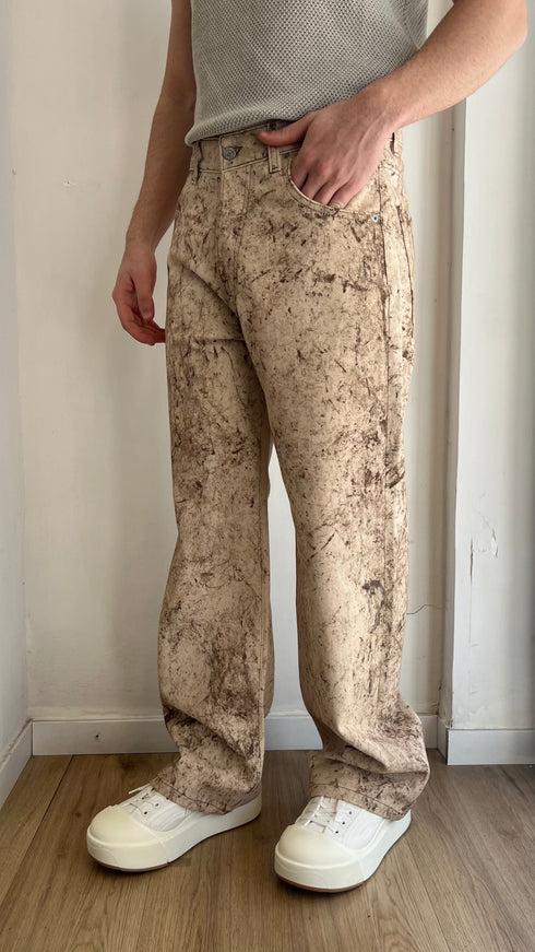 JEANS GAMBA AMPIA EFFETTO VISSUTO