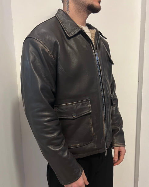 GIACCA IN PELLE E MONTONE