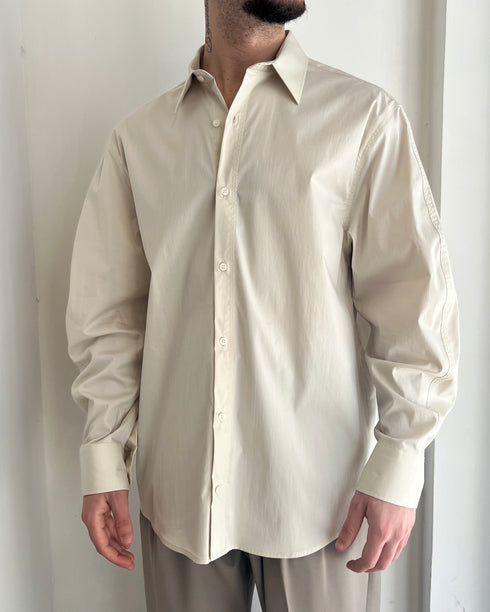 CAMICIA OVERSIZE IN COTONE - BEIGE