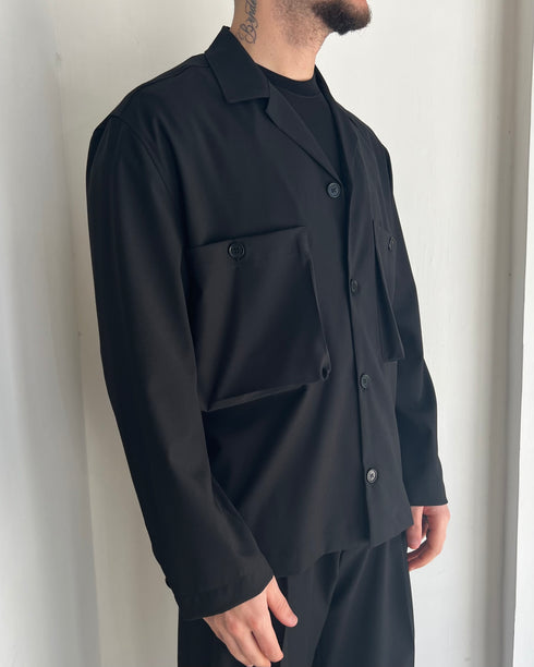 GIACCA CAMICIA SFODERATA DOPPIA TASCA - NERA