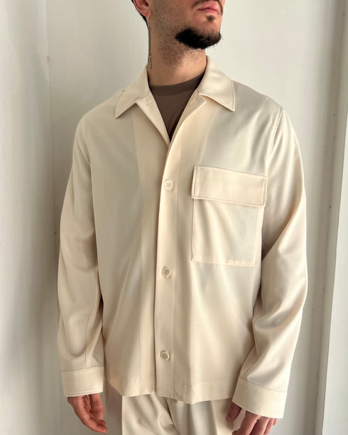 GIACCA CAMICIA SFODERATA - PANNA