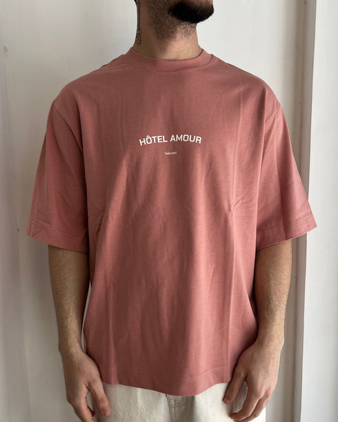 T-SHIRT BOXY SELCTED HOMME X HOTEL AMOUR