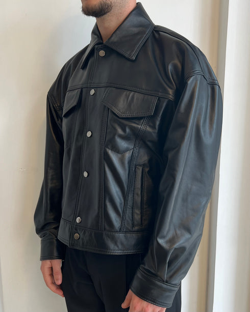 GIACCA IN PELLE BOXY