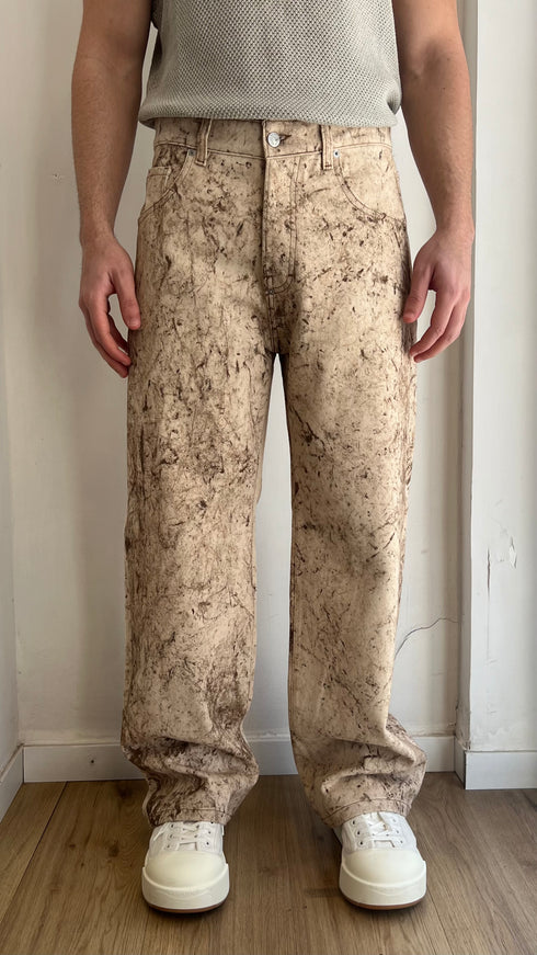 JEANS GAMBA AMPIA EFFETTO VISSUTO
