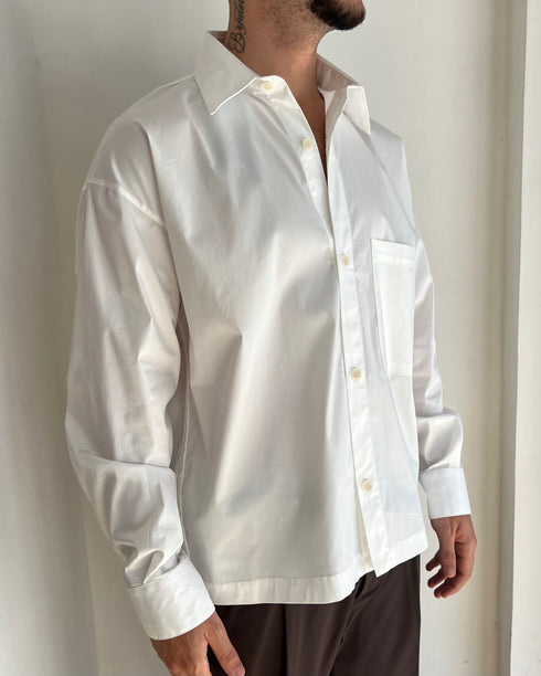 Camicia oversize in cotone con tascone
