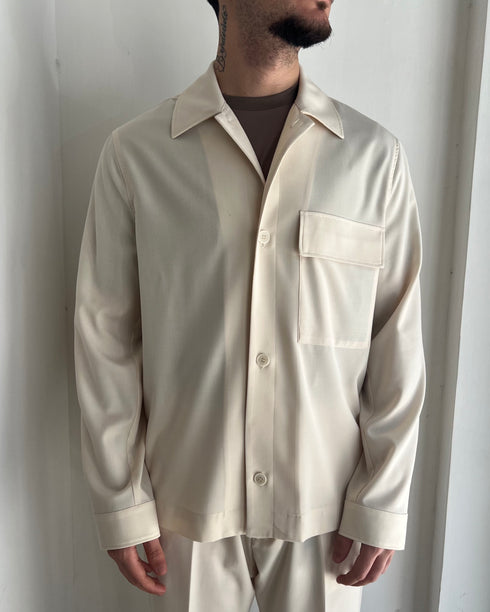 GIACCA CAMICIA SFODERATA - PANNA