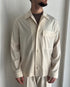 GIACCA CAMICIA SFODERATA - PANNA