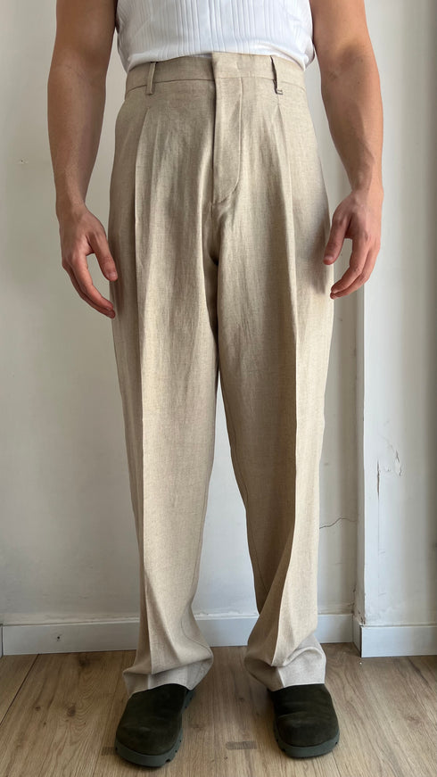 PANTALONE FONDO AMPIO IN LINO I’M BRIAN