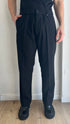 PANTALONE GAMBA DIRITTA CON ELASTICO - NERO