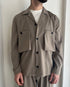 GIACCA CAMICIA SFODERATA DOPPIA TASCA - TAUPE