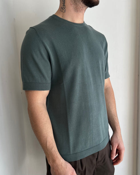 T-SHIRT IN FILO SELECTED HOMME - VERDE