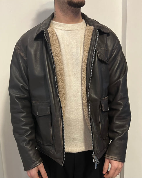 GIACCA IN PELLE E MONTONE