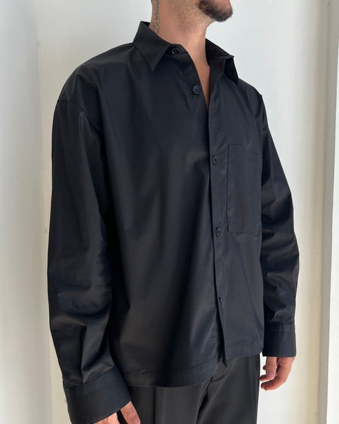 Camicia oversize in cotone con tascone