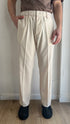 PANTALONE GAMBA DIRITTA CON ELASTICO - PANNA