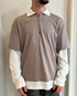POLO DOPPIATA CON STAMPA - TAUPE