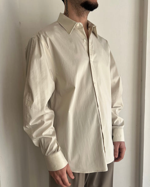 CAMICIA OVERSIZE IN COTONE - BEIGE