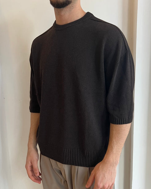 T-SHIRT IN FILO CROPPED - MORO