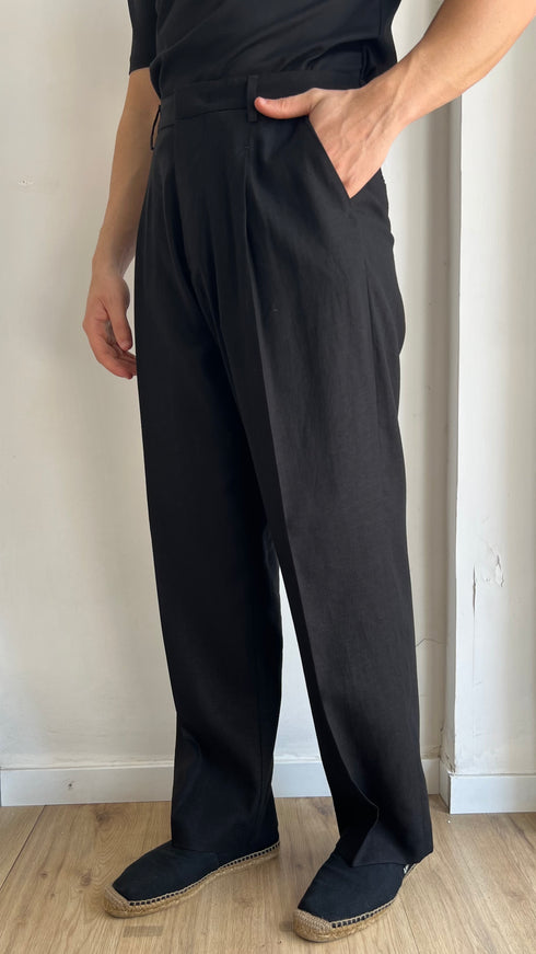 PANTALONE FONDO AMPIO IN LINO I’M BRIAN