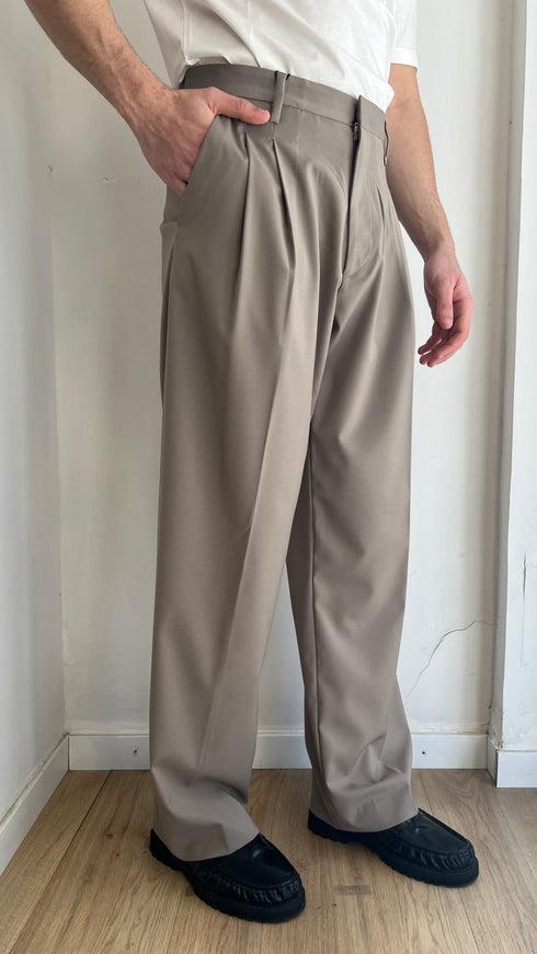PANTALONE FONDO AMPIO - TAUPE