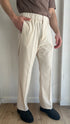 PANTALONE GAMBA DIRITTA CON ELASTICO - PANNA