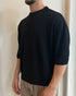T-SHIRT IN FILO CROPPED - NERO