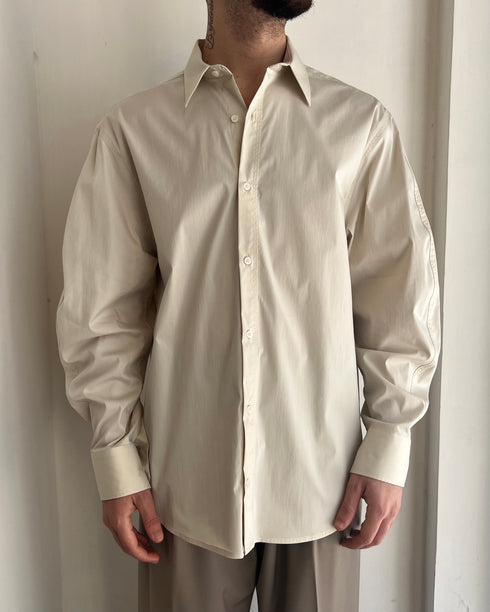 CAMICIA OVERSIZE IN COTONE - BEIGE