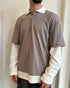 POLO DOPPIATA CON STAMPA - TAUPE