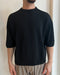 T-SHIRT IN FILO CROPPED - NERO