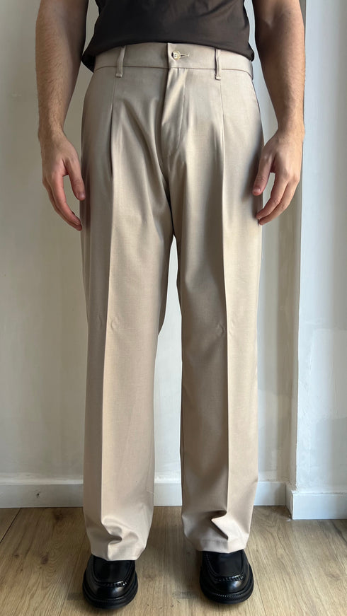 PANTALONE FONDO AMPIO BEIGE