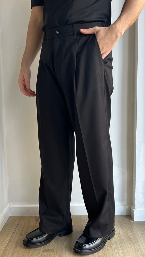 PANTALONE FONDO AMPIO NERO